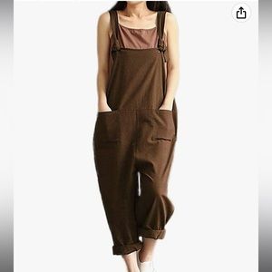 Zilcremo cotton overalls- coffee colour